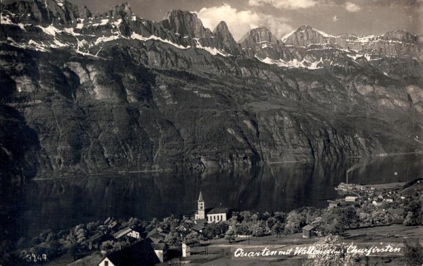 Quarten mit Walensee u. Churfirsten Vorderseite