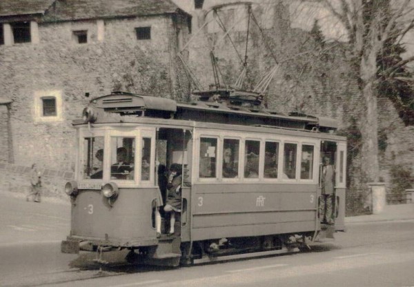 Maggiatalbahn - Gotthardbahn, Trambahn Ce 2/2 Nr. 3, Postkartenbuch "Bus & Bahn in alten Ansichten" Vorderseite