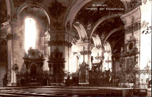 St. Gallen, Inneres der Klosterkirche Vorderseite
