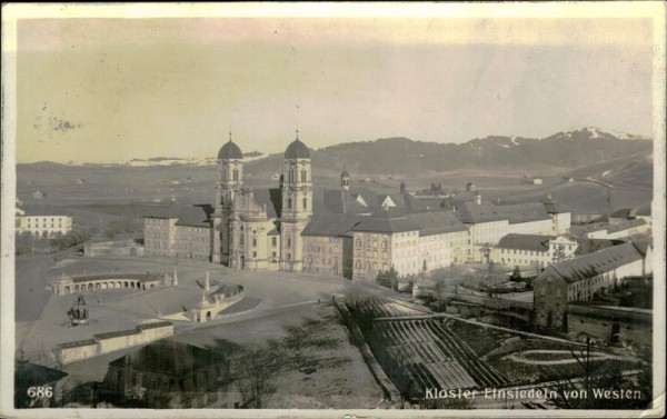 Kloster Einsiedeln von Westen Vorderseite