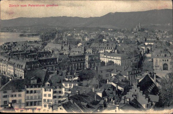 Zürich vom Petersturm gesehen Vorderseite