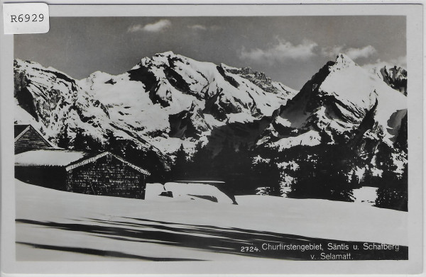 Churfirstengebiet, Säntis u. Schafberg v. Selamatt im Winter en hiver