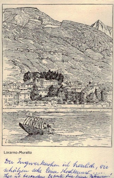 Muralto, Locarno (Federzeichnung von L. Ammann) Vorderseite