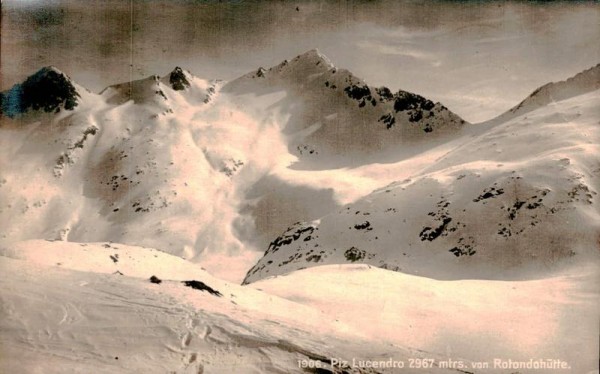 Piz Lucendro von Rotondohütte. 1923 Vorderseite