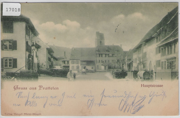 Gruss aus Pratteln - Hauptgasse 1899 animee belebt