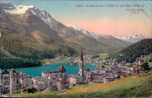 St. Moritz-Dorf (1839 m) und Bad (1775 m) Vorderseite