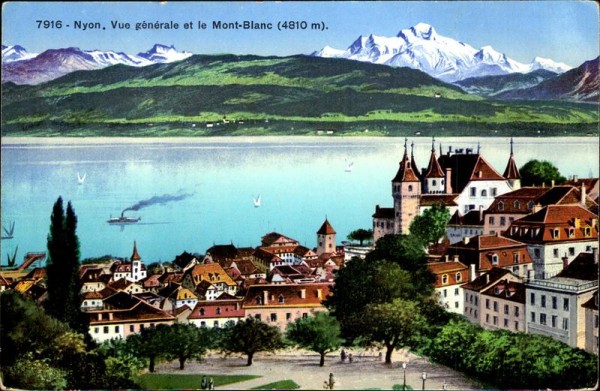 Nyon. Vue générale et le Mont-Blanc Vorderseite