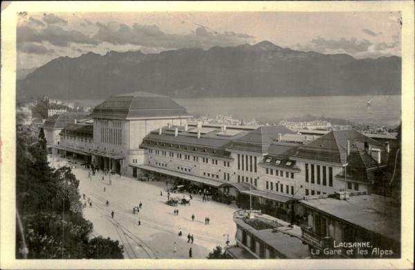 Lausanne - La Gare et les Alpes Vorderseite