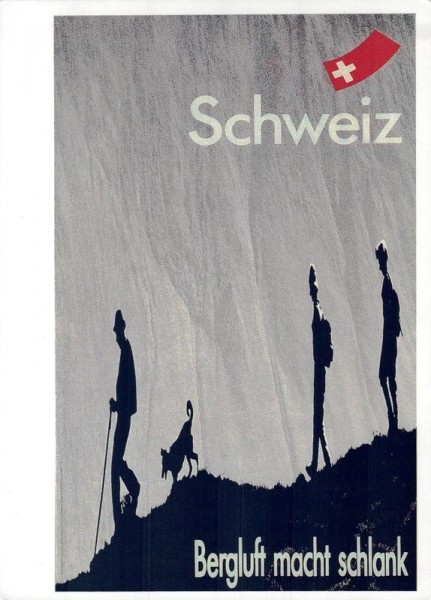 Bergluft macht schlank: Plakat Schweiz. Verkehrzentrale, 1987 Vorderseite