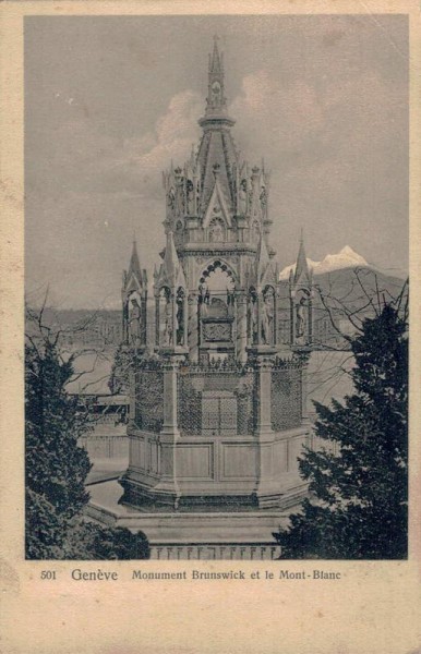 Genève. Monument Brunswick et le Mont-Blanc Vorderseite