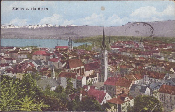 Zürich und die Alpen