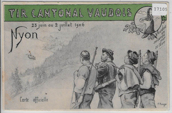Nyon Tir Cantonal Vaudois 1906 carte officielle Tombola