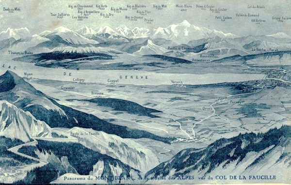 Panorama du Mont Blanc, Vus du Col de la Faucille  Vorderseite