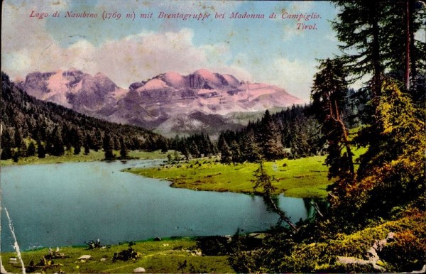 Lago di Mambino mit Brentagruppe bei Madonna di Campoglio, Tirol