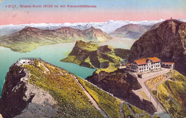 Pilatus-Kulm (2132m) mit Vierwaldstättersee. 1912