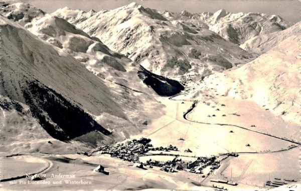 Andermatt mit Piz Lucendro und Winterhorn. 1942 Vorderseite
