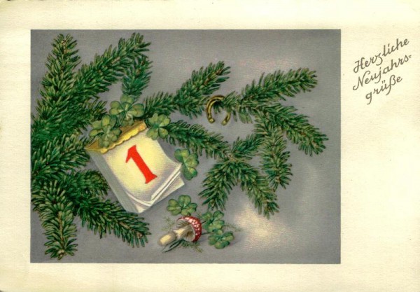 Herzliche Neujahrsgrüsse Vorderseite