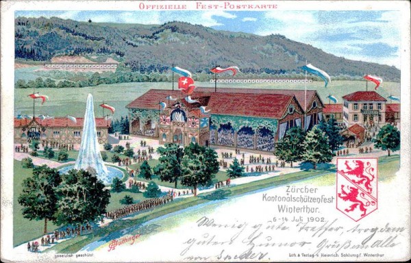 Winterthur, Zürcher Kantonalschützenfest 1902 Vorderseite