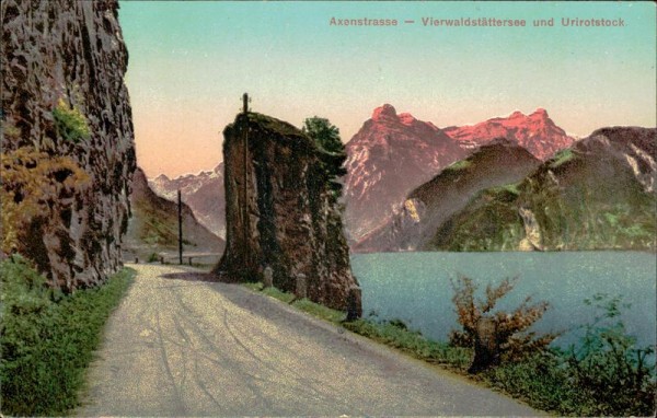 Axenstrasse - Vierwaldstättersee und Urirotstock (2928 m) Vorderseite