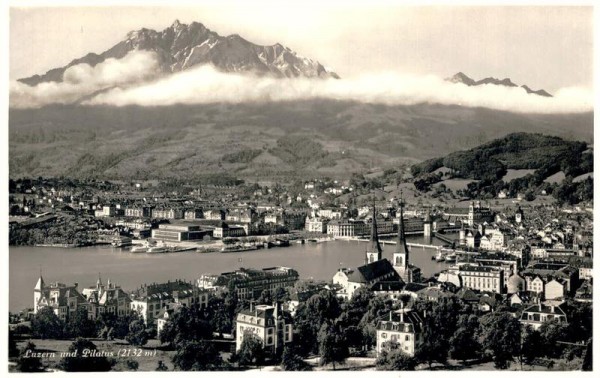 Luzern mit Pilatus. 1935 Vorderseite