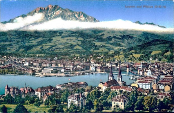 Luzern und Pilatus (2132 m) Vorderseite