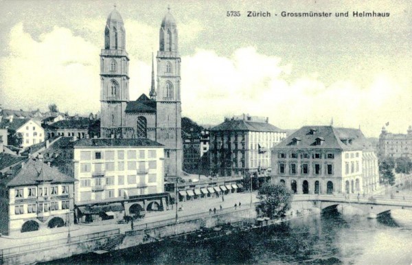 Zürich - Grossmünster und Wasserkirche Vorderseite