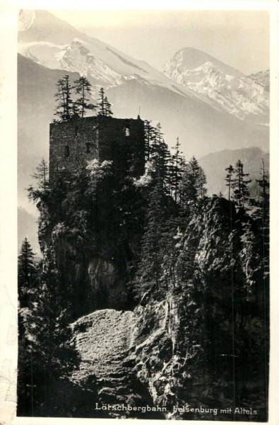 Lötschbergbahn. Felsenburg mit Altels Vorderseite