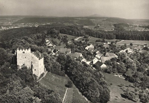 Mit dem Flugzeug über Schloss Habsburg Vorderseite