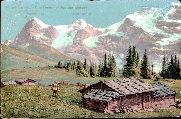Wengernalp, Alpenlandschaft-Paysage alpstre Vorderseite