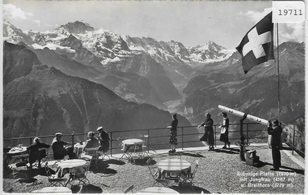 Schynige Platte - Restaurant-Terrasse - Carl Zeiss Fernrohr