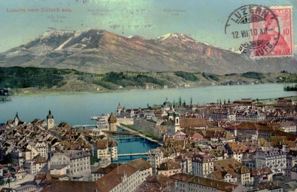 Luzern vom Gütsch aus um 1910 Vorderseite