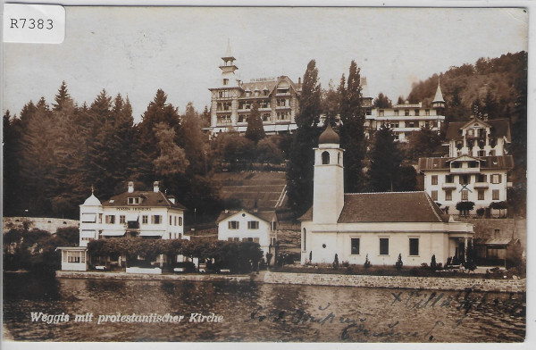 Weggis mit protestantische Kirche