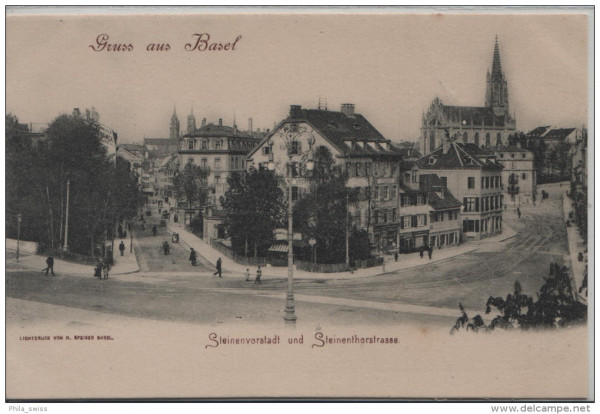 Gruss aus Basel - Steinenvorstadt und Steinenthorstrasse