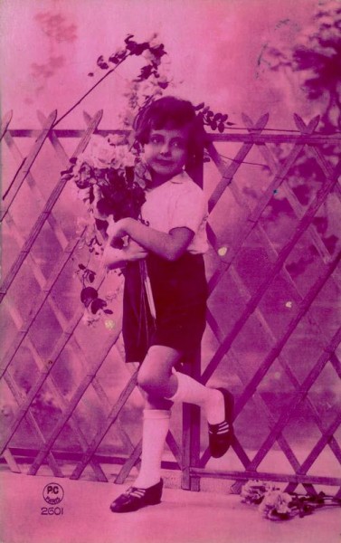 Kind mit Blumenstrauss, 1929 Vorderseite