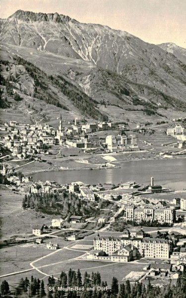 St. Moritz-Bad und dorf Vorderseite