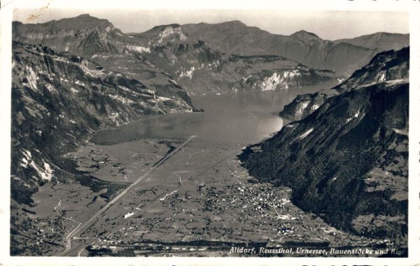 Altdorf, Reussthal, Urnersee, Bauenstöcke und Rigi. 1949 Vorderseite