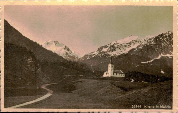Kirche in Maloja Vorderseite