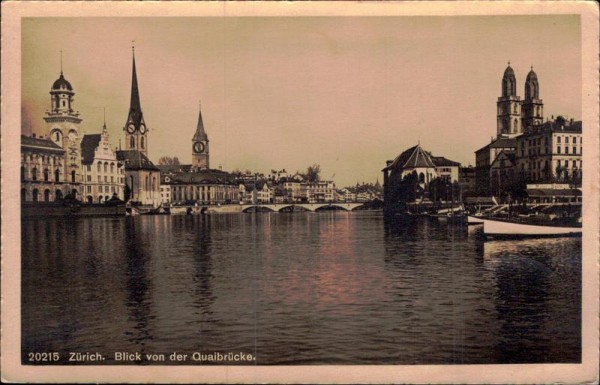 Zürich. Blick von der Quaibrücke Vorderseite