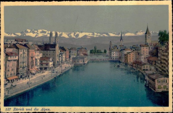 Zürich und die Alpen Vorderseite