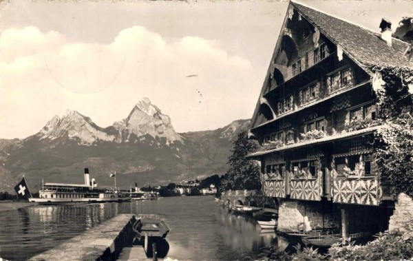 Wirtshaus zur Treib am Vierwaldstättersee. Mythen. 1948 Vorderseite