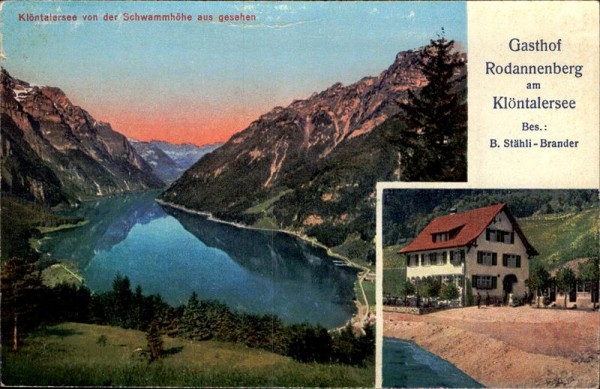 Klöntalersee von der Schwammhöhe aus gesehen Vorderseite