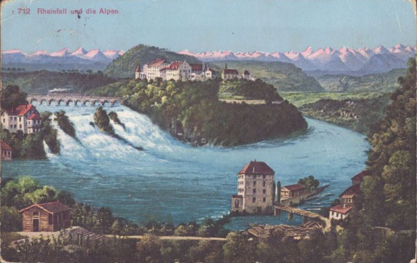 Rheinfall und die Alpen