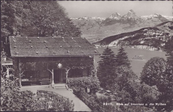 Rütli, Blick auf Urnersee und die Mythen