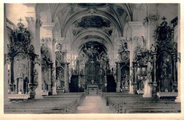 Rheinau. Inneres der Klosterkirche Vorderseite