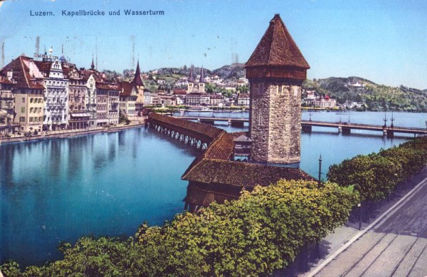 Luzern. Kapellbrücke und Wasserturm