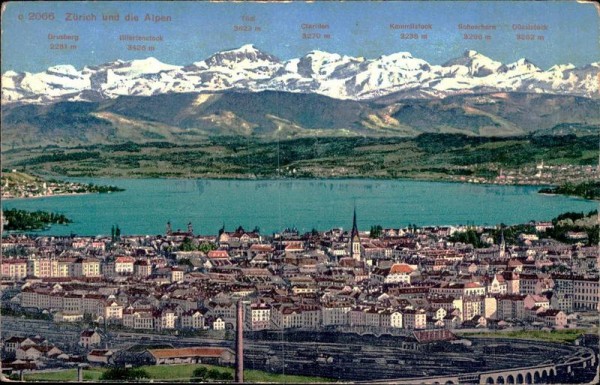Zürich und die Alpen Vorderseite