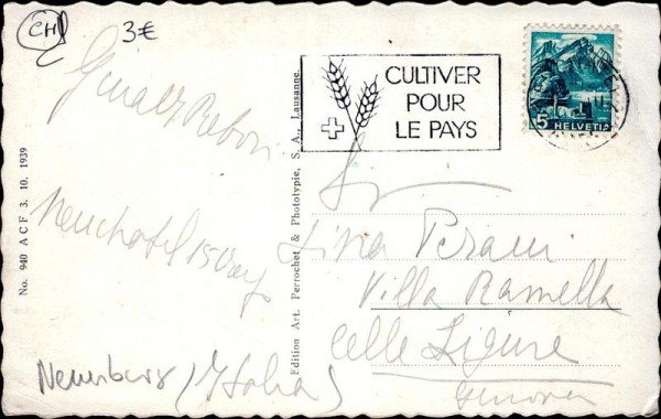 Neuchàtel, Baie de l,Evole et les Alpes Vorderseite