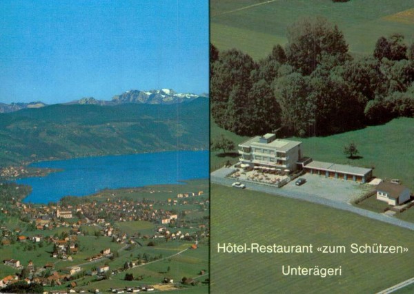Hotel Restaurant "zum Schützen", Unterägerei ZG - Flugaufnahmen Vorderseite