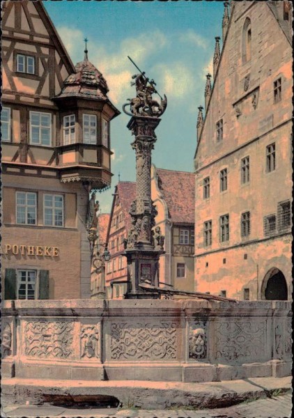 Rothenburg o. d. Tauber - St.Georgsbrunnen Vorderseite