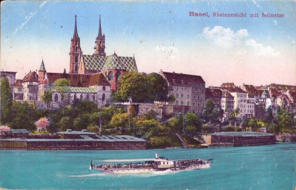 Basel Rheinansicht mit Münster